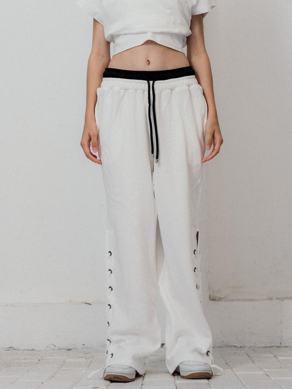 Pulse Lace-Up Pants – White