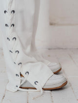 Pulse Lace-Up Pants – White