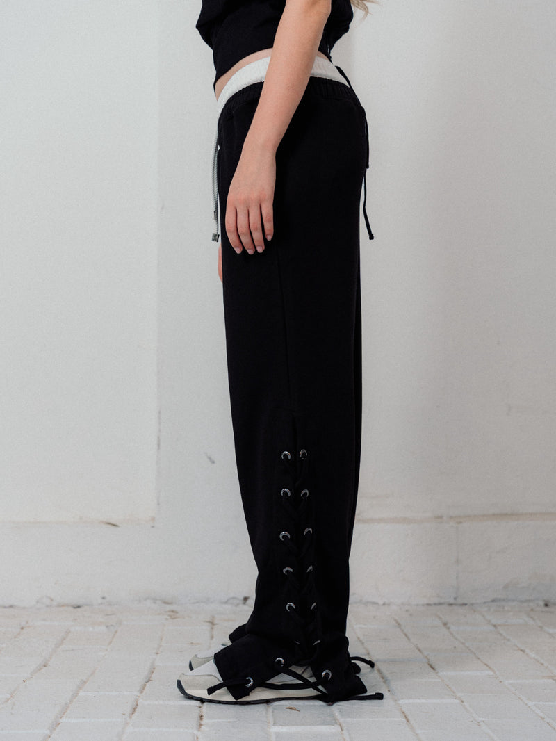 Pulse Lace-Up Pants – Black