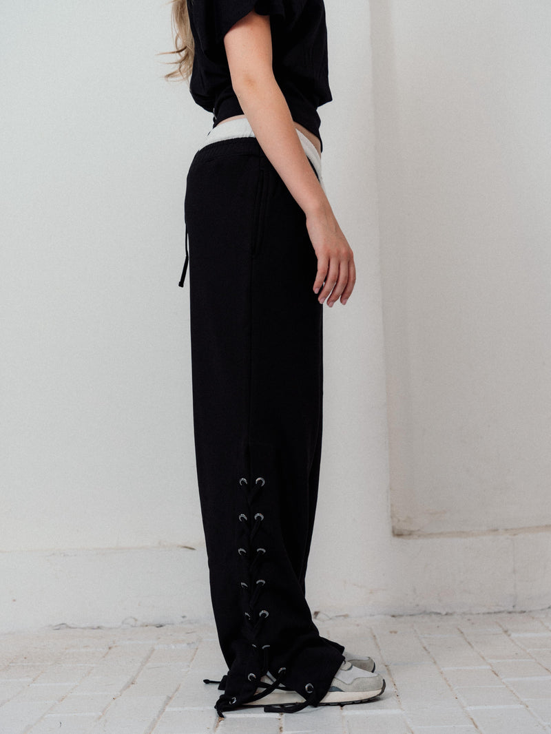 Pulse Lace-Up Pants – Black