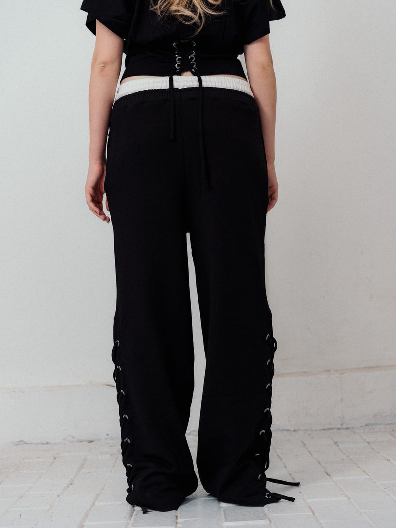 Pulse Lace-Up Pants – Black