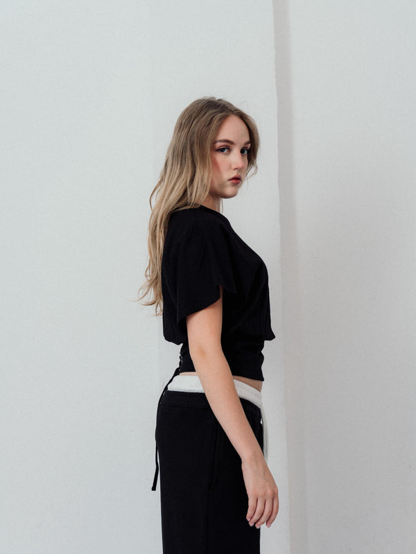 Pulse Cropped Tee – Black