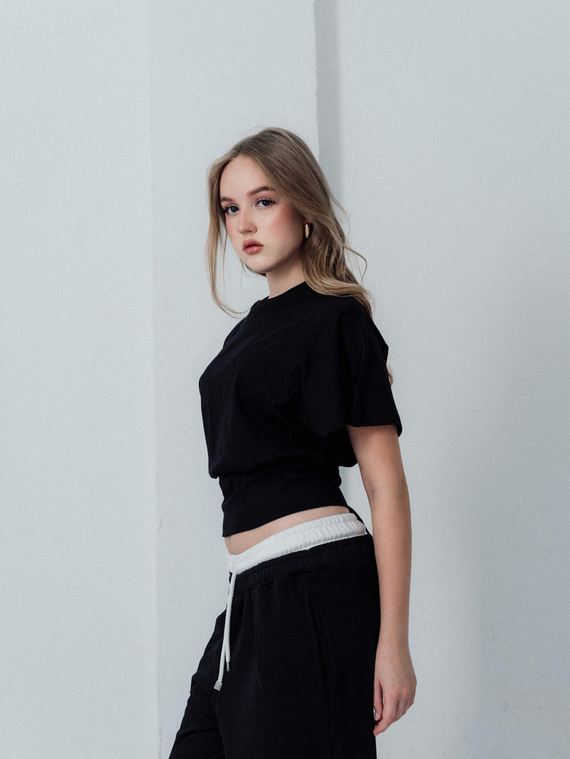 Pulse Cropped Tee – Black