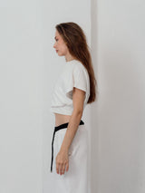 Pulse Cropped Tee – White