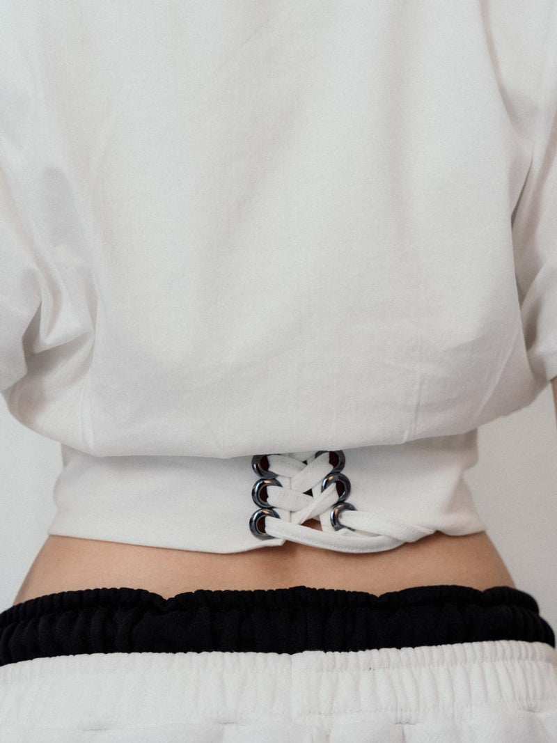 Pulse Cropped Tee – White